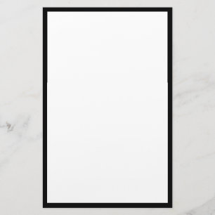 Zwarte rand Randen Solid White Achtergrond Briefpapier