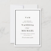 Zwarte rand unieke bruiloft opslaan van de datumka kaart (Voorkant)