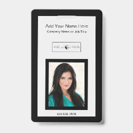 Zwarte rand voeg een foto-logo-identificatiesymboo badge