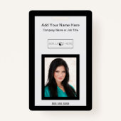 Zwarte rand voeg een foto-logo-identificatiesymboo badge (Voorkant)