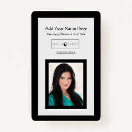 Zwarte rand voeg een foto-logo-identificatiesymboo badge