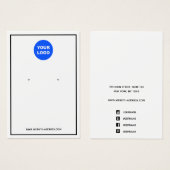 Zwarte rand Voeg een wit Logo-oorscherm toe Visitekaartje (Voorkant /achterkant)