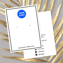 Zwarte rand Voeg een wit Logo-oorscherm toe Visitekaartje