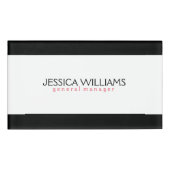 Zwarte rand witte achtergrond naambadge (Voorkant)