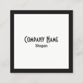 Zwarte rand Witte vierkant Zwarte tekst Vierkante Visitekaartje (Voorkant)