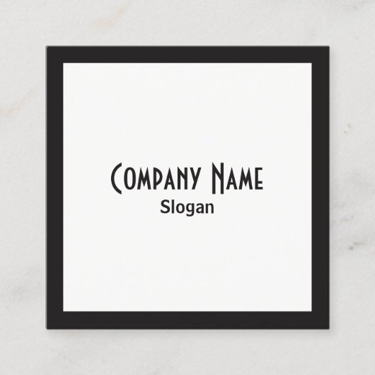 Zwarte rand Witte vierkant Zwarte tekst Vierkante Visitekaartje (Voorkant)