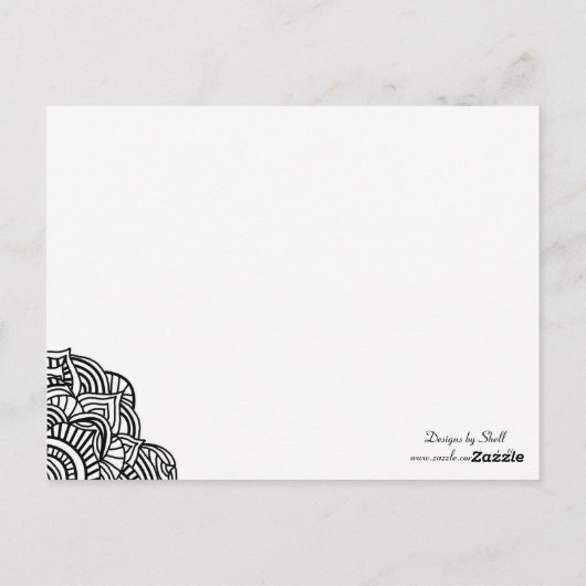 Zwarte rand Zwarte Medallion-tafelzitplaats Kaart (Achterkant)