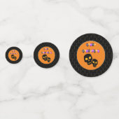 Zwarte Rand Zwarte Schedels Gelukkige Halloween Ba Confetti (Voorkanten)