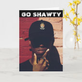 ZWARTE RAP RAPPER GO SHAWTY BIRTHDAY KAART (Gele Bloem)