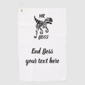 Zwarte Raptor Oude Terreur van de Dinosaurus Golfhanddoek (Voorkant)