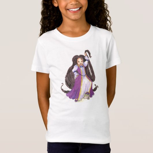 Zwarte Rapunzel met twitter-overhemd voor toeriste T-shirt (Voorkant)