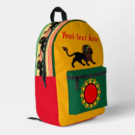 Zwarte Rasta Leeuw Bedrukte Rugzak