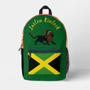 Zwarte Rasta Leeuw Jamaicaanse vlag ontwerp Bedrukte Rugzak