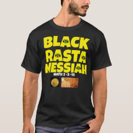 ZWARTE RASTA MESSIAS Basic T-shirt met donkere kle