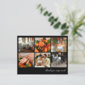 Zwarte raster collage 6 foto's herinneringen dank  briefkaart (Staand voorkant)