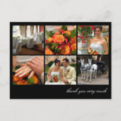 Zwarte raster collage 6 foto's herinneringen dank  briefkaart (Voorkant)