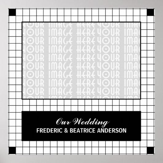 Zwarte rasterfoto poster (Voorkant)