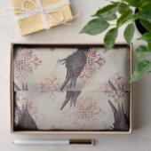 Zwarte Raven en Bourgogne Damask-ontkoppeling Tissuepapier (Geschenk)