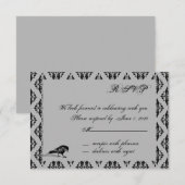 Zwarte Raven Gotisch Frame Antwoordkaart Kaart (Voorkant / Achterkant)