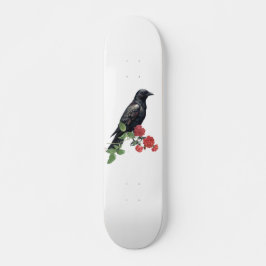 Zwarte Raven & Rode Rozen Skate Deck