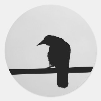 zwarte raven ronde sticker