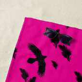 Zwarte raven strandlaken (In situ)