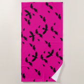 Zwarte raven strandlaken (Voorkant)