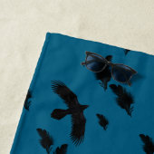 Zwarte raven strandlaken (In situ)