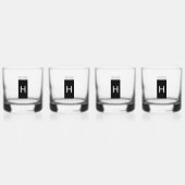 Zwarte rechthoek met monogram Vaderdag Whisky Glas (Achterkant)