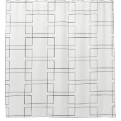 Zwarte Rechthoeken Retro Horizontale Ketting Douchegordijn (Voorkant)