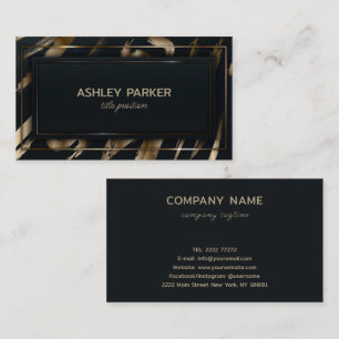 Zwarte rechthoekige goudpenseel visitekaartje