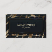 Zwarte rechthoekige goudpenseel visitekaartje (Voorkant)