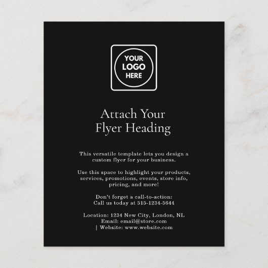 Zwarte reclamebrochure | Aangepaste minimale bedri Flyer (Achterkant)