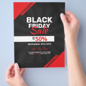 Zwarte reclamebrochure op vrijdag flyer (Hand)