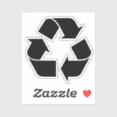 Zwarte recyclingsymbool sticker (Vel)