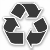 Zwarte recyclingsymbool sticker (Voorkant)