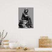 Zwarte reflectie, droevige ogen poster (Keuken)