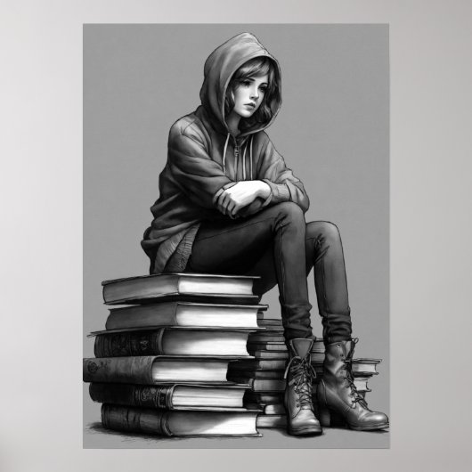 Zwarte reflectie, droevige ogen poster (Voorkant)