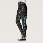 Zwarte regenboog Aangepaste naam Leggings Yoga Pan (Links)