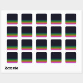 Zwarte Regenboog Achtergrond Gradient Glad Vierkante Sticker (Vel)