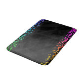 Zwarte Regenboog Confetti Stippen Badmat (Gekanteld)