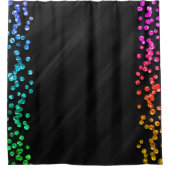 Zwarte Regenboog Confetti Stippen Douchegordijn (Voorkant)