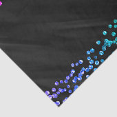 Zwarte Regenboog Confetti Stippen Feest Tissuepapier (Detail)