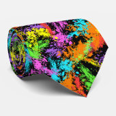 Zwarte regenboog geplateerd stropdas (Opgerold)