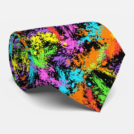 Zwarte regenboog geplateerd stropdas (Opgerold)