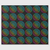 Zwarte Regenboog Mandala Cadeaupapier (Vlak)