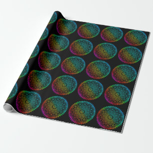 Zwarte Regenboog Mandala Cadeaupapier
