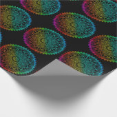 Zwarte Regenboog Mandala Cadeaupapier (Hoek)