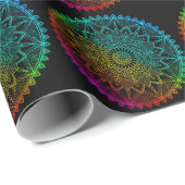 Zwarte Regenboog Mandala Cadeaupapier (Rol Hoek)