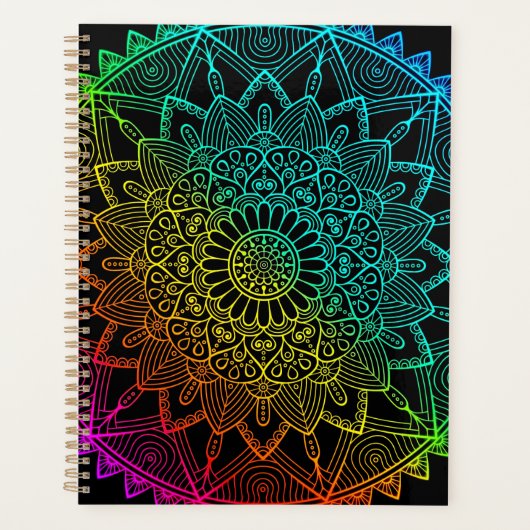 Zwarte Regenboog Mandala Planner (Voorkant)